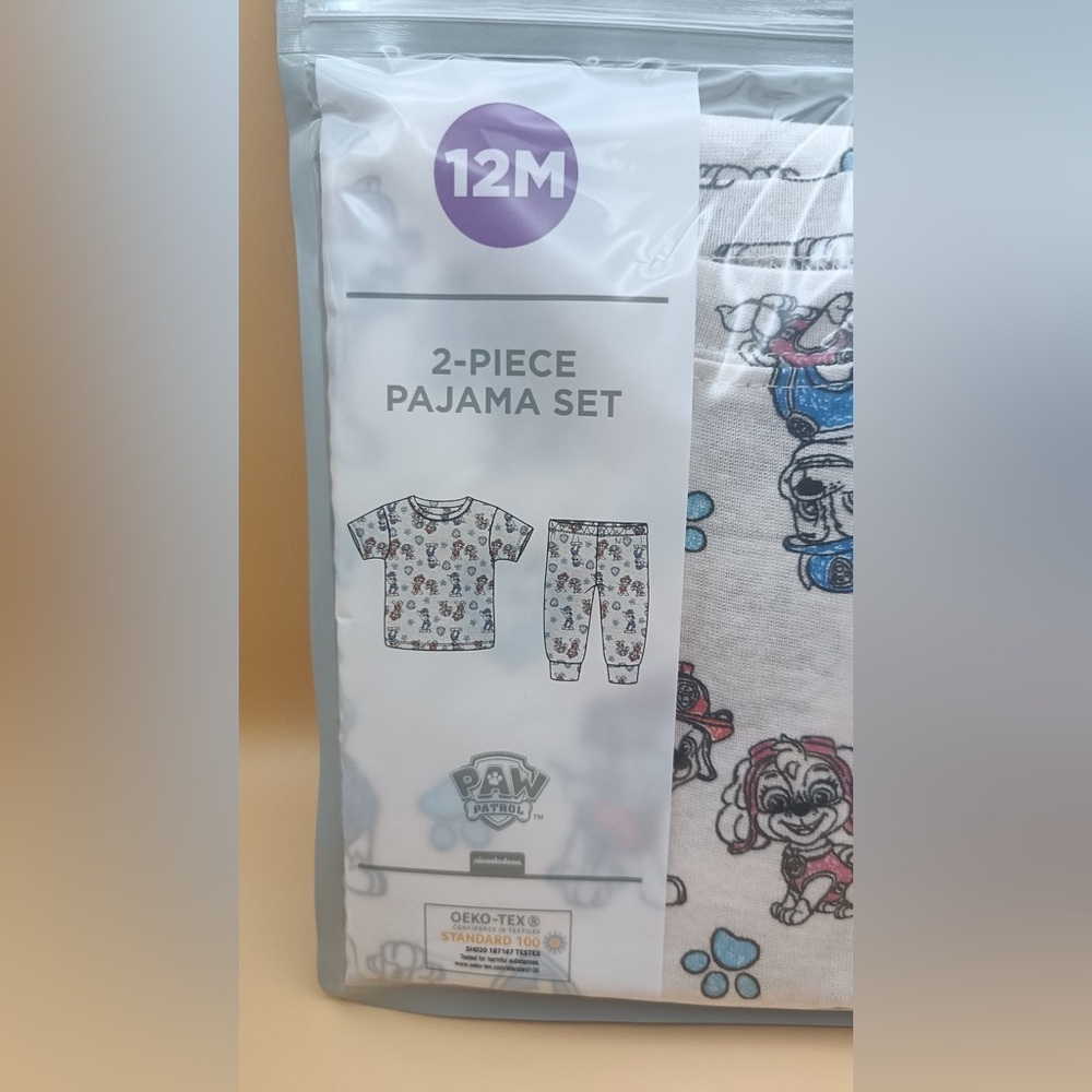 Paw Patrol 12 month 2 piece  Pajama Set - Gray and Blue - Picture 3 of 4